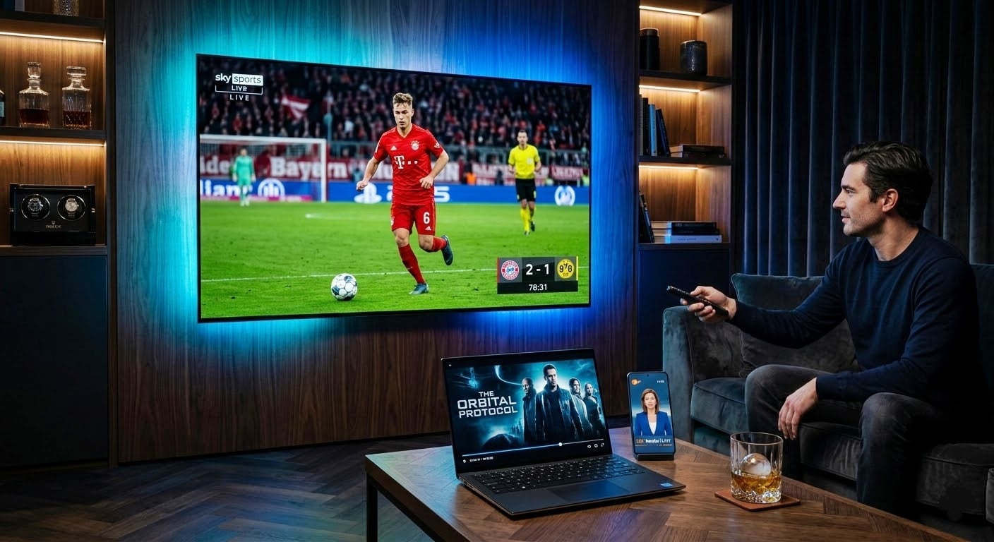 PLIMA4K streaming experience shown across a television, laptop, tablet, and phone